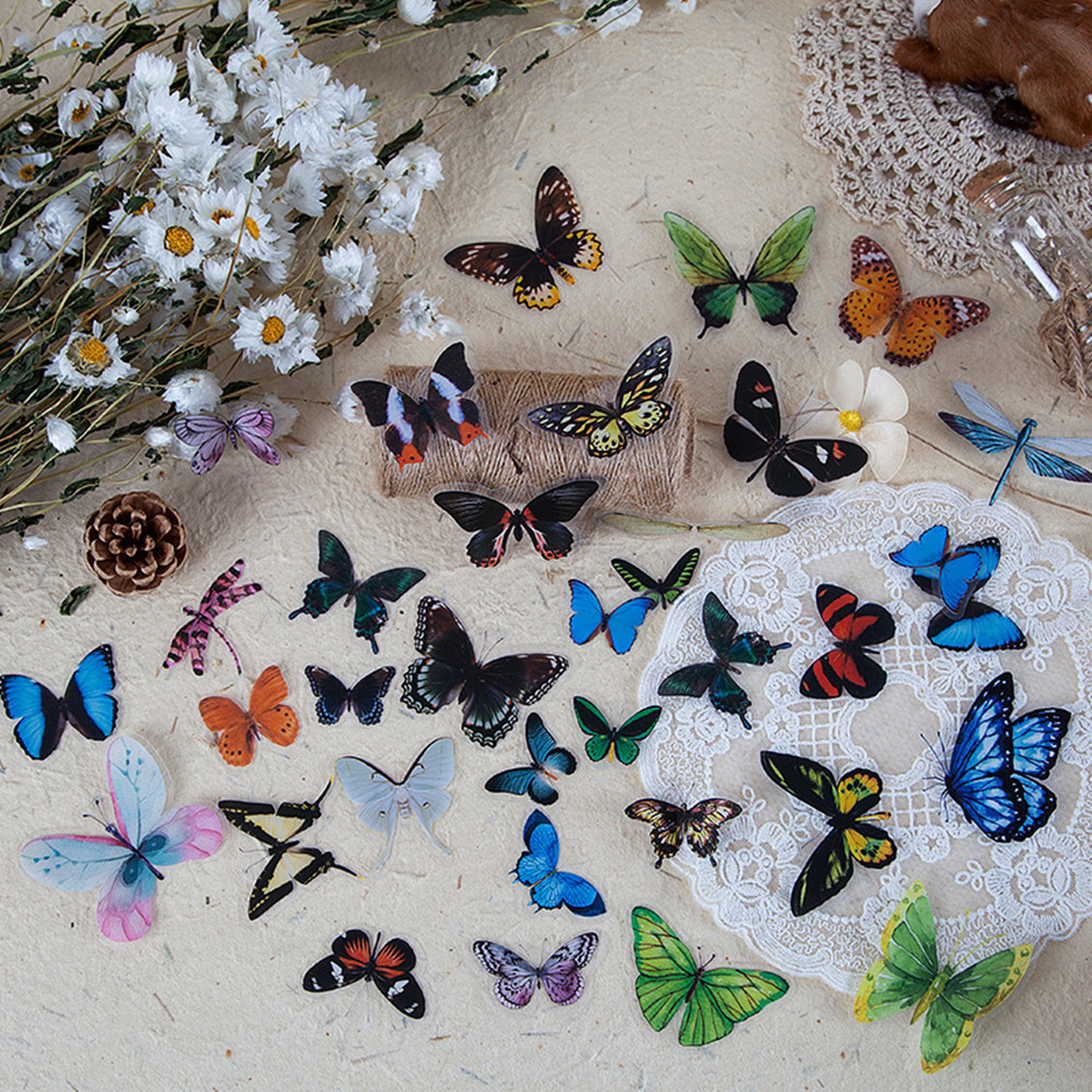 40Pcs/Bag Butterfly Stickers P - Home Decor Scrap recension och pris