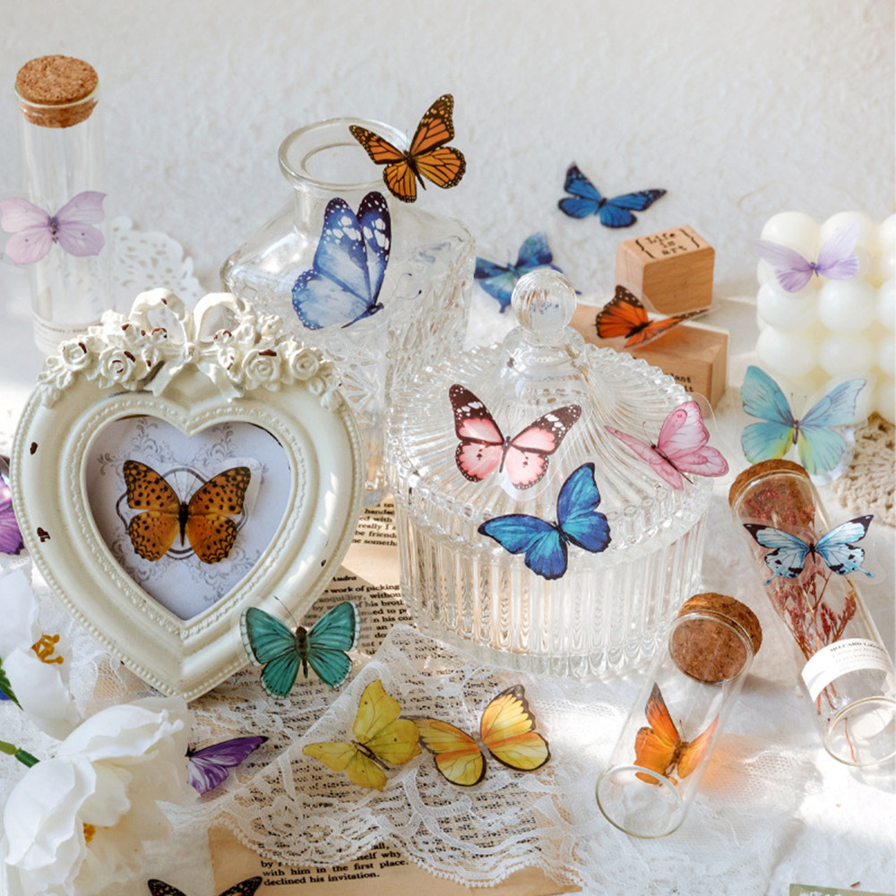 40Pcs/Bag Butterfly Stickers P - Home Decor Scrap recension och pris